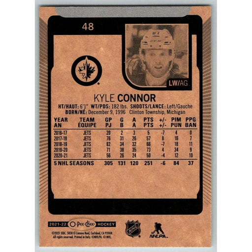 2021-22 O-Pee-Chee (Upper Deck OPC) Kyle Connor Winnipeg Jets #48 - Collectible Craze America