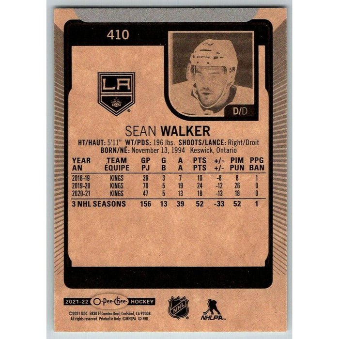 2021-22 O-Pee-Chee (Upper Deck OPC) Sean Walker Los Angeles Kings #410 - Collectible Craze America