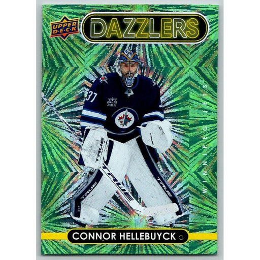 2021-22 Upper Deck Dazzlers #DZ-50 Connor Hellebuyck Winnipeg Jets Green - Collectible Craze America