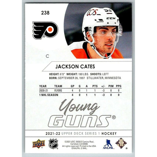 2021-22 Upper Deck Hockey Series 1 Young Guns #238 Jackson Cates RC Philadelphia - Collectible Craze America