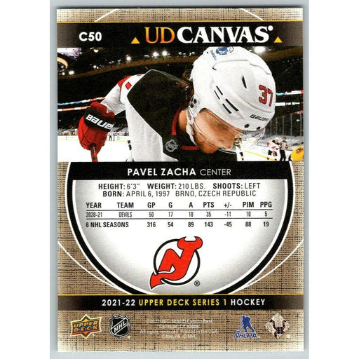2021-22 Upper Deck UD Canvas #C50 Pavel Zacha New Jersey Devils - Collectible Craze America