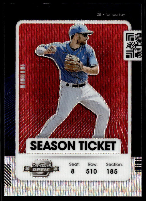 Brandon Lowe 2021 Panini Contenders Baseball Red Wave Prizm Front of Card