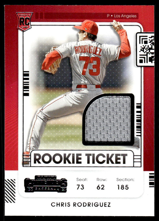 Chris Rodriguez 2021 Panini Contenders Baseball Rookie Ticket Jersey Front of Card