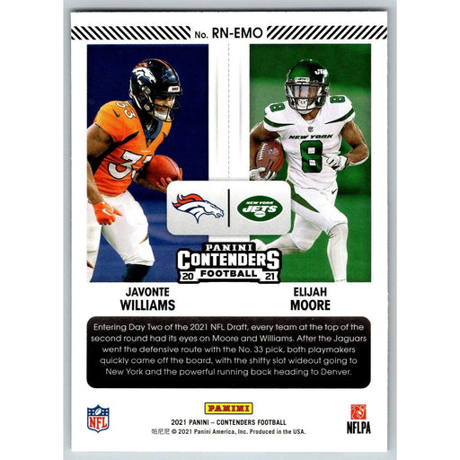 2021 Panini Contenders NFL Javonte Williams/Ellijah Moore RC Denver Broncos - Collectible Craze America