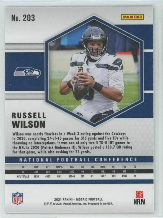 2021 Panini Mosaic #203 Russell Wilson Seattle Seahawks - Collectible Craze America
