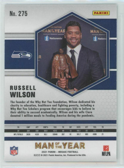 2021 Panini Mosaic #275 Russell Wilson Seattle Seahawks - Collectible Craze America