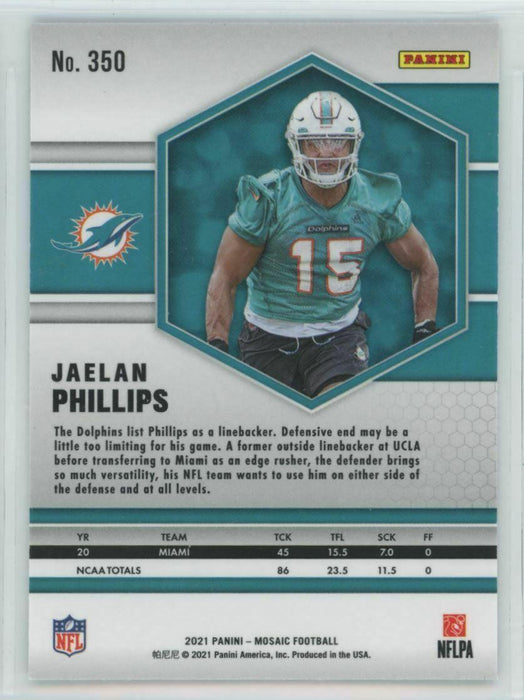 2021 Panini Mosaic #350 Jaelan Phillips RC Miami Dolphins - Collectible Craze America