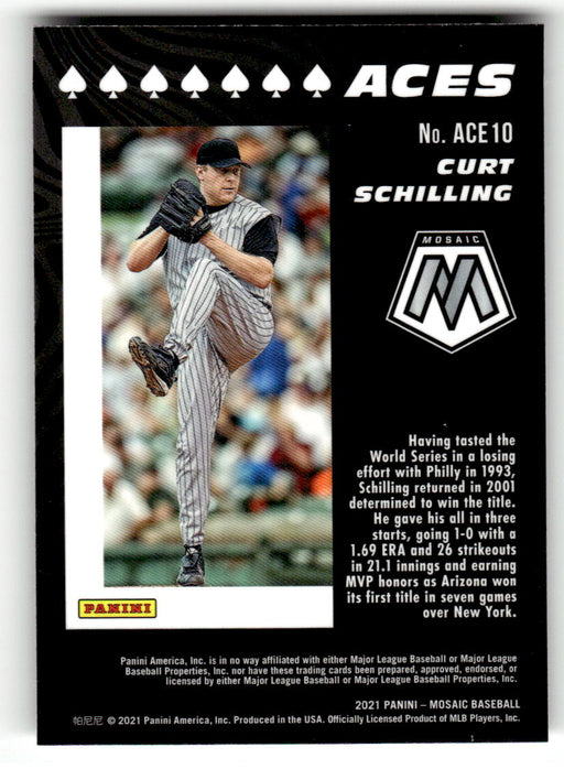 Curt Schilling 2021 Panini Mosaic Baseball Aces Back of Card