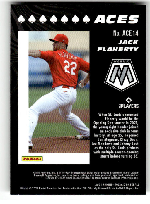 Jack Flaherty 2021 Panini Mosaic Baseball Aces Back of Card
