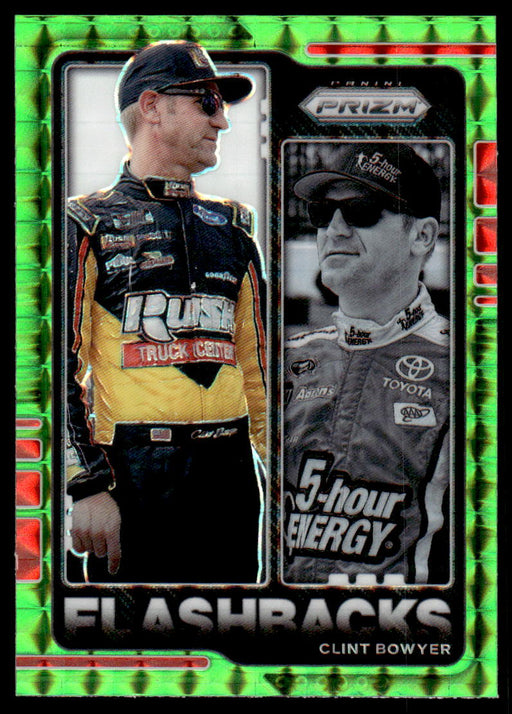 Clint Bowyer 2021 Panini Prizm Reactive Green Prizm Front of Card