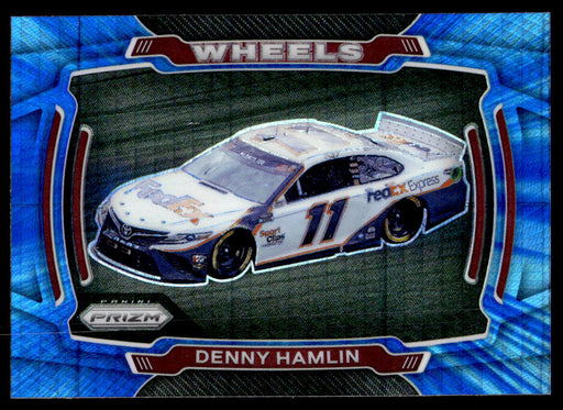 Denny Hamlin 2021 Panini Prizm Hyper Blue & Carolina Blue Front of Card