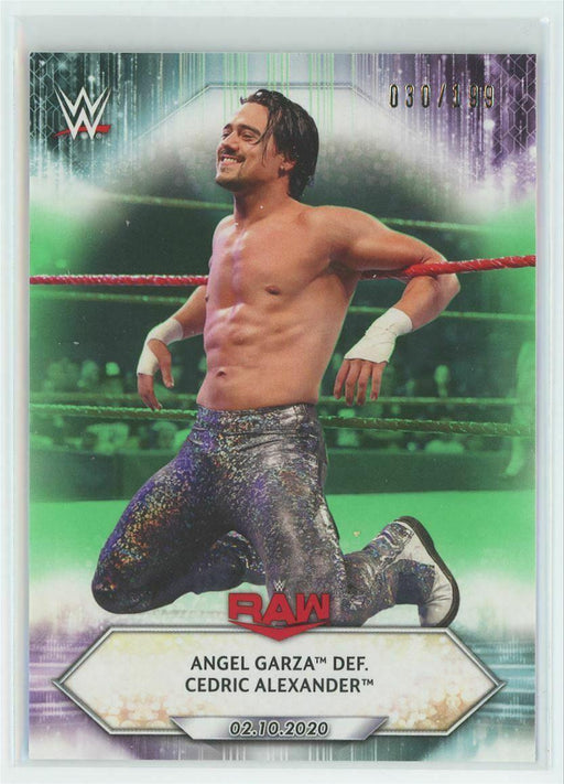 2021 Topps WWE Wrestling #17 Angel Garza def. Cedric 30/199 Light Green - Collectible Craze America