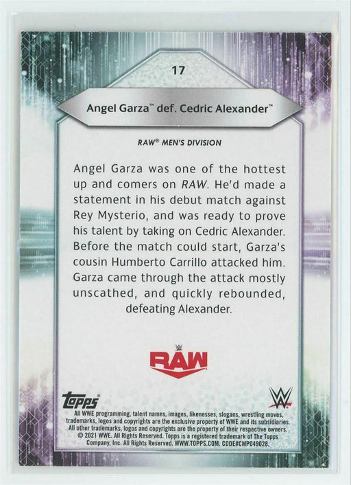 2021 Topps WWE Wrestling #17 Angel Garza def. Cedric 30/199 Light Green - Collectible Craze America