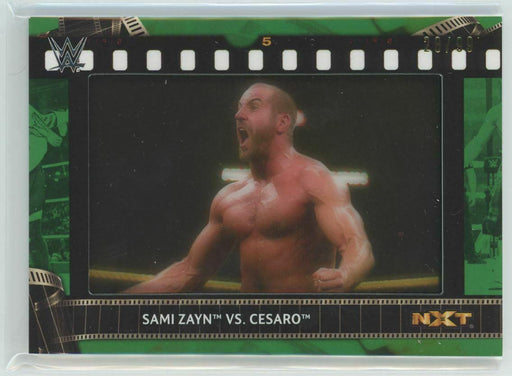 2021 Topps WWE Wrestling #FS-SC Sami Zayn vs. Cesaro 28/99 Dark Green - Collectible Craze America