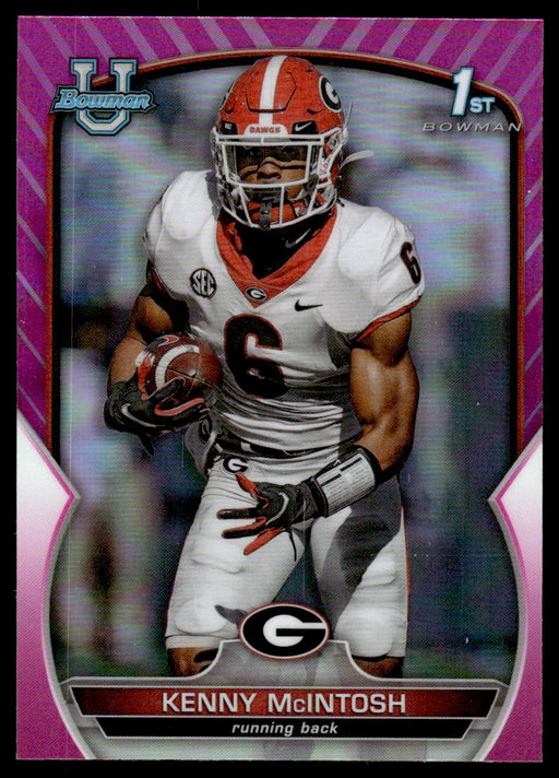 Kenny McIntosh 2022 Bowman U Football Pink Refractor Front of Card