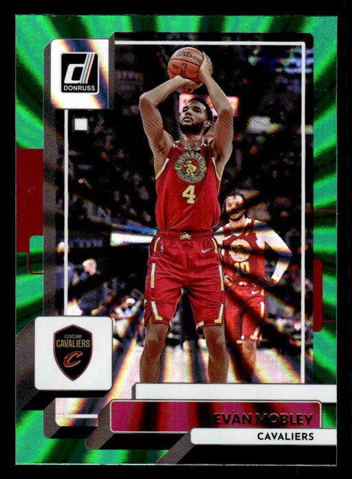 Evan Mobley 2022-23 Panini Donruss Basketball Green Holo Laser Front of Card