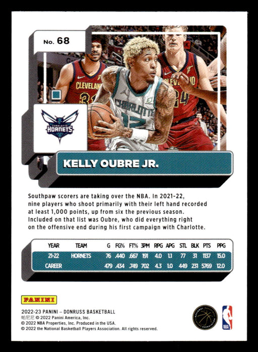 Kelly Oubre Jr. 2022-23 Panini Donruss Basketball Green Holo Laser Back of Card