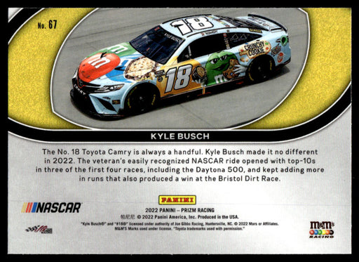 Kyle Busch 2022 Panini Prizm Racing Rides Back of Card