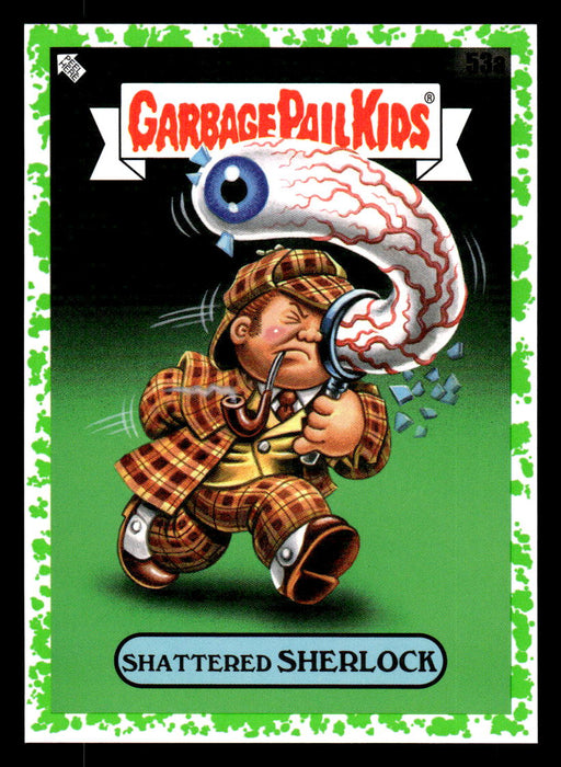 Shattered SHERLOCK 2022 Topps Garbage Pail Kids Bookworms Booger Green Front of Card