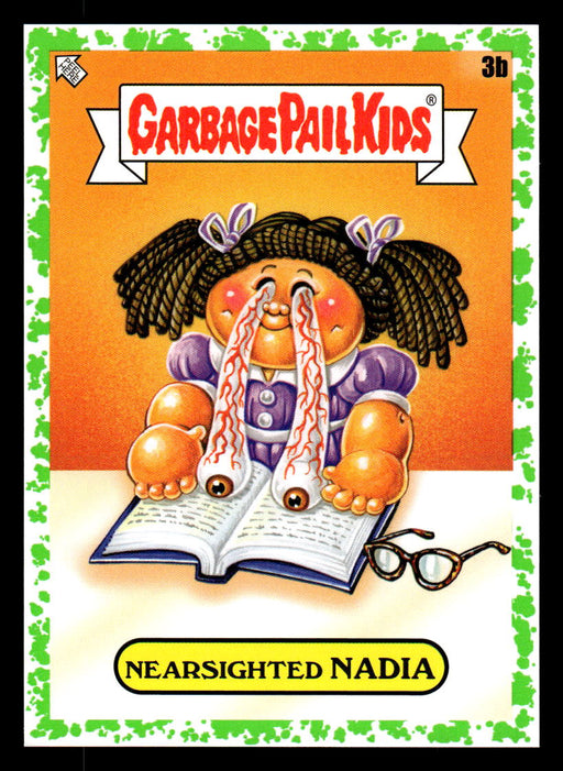 Nearsighted NADIA 2022 Topps Garbage Pail Kids Bookworms Booger Green Front of Card