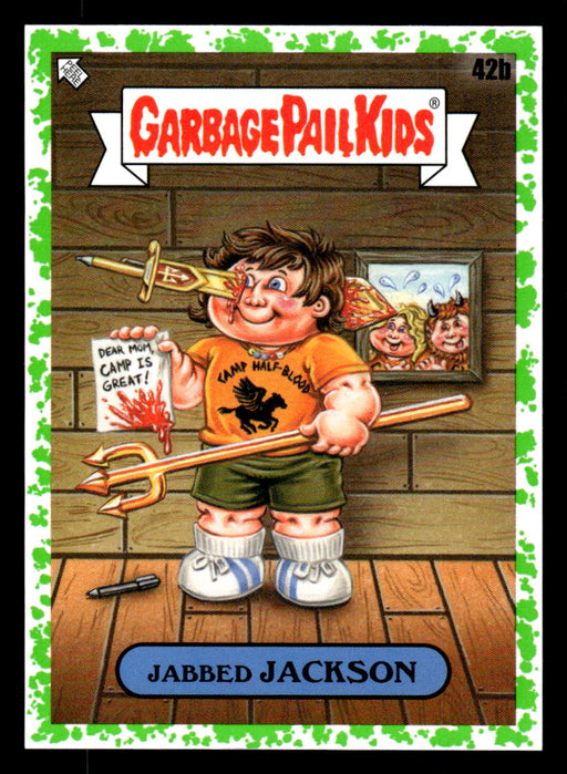 Jabbed JACKSON 2022 Topps Garbage Pail Kids Bookworms Booger Green Front of Card