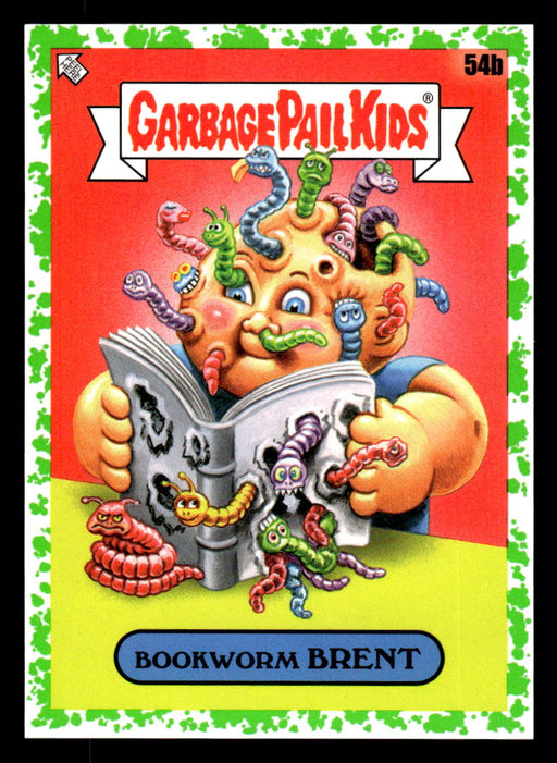Bookworm BRENT 2022 Topps Garbage Pail Kids Bookworms Booger Green Front of Card