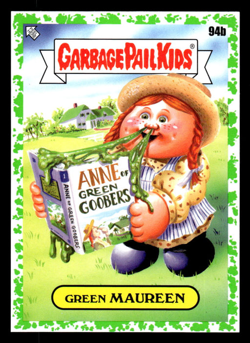 Green MAUREEN 2022 Topps Garbage Pail Kids Bookworms Booger Green Front of Card