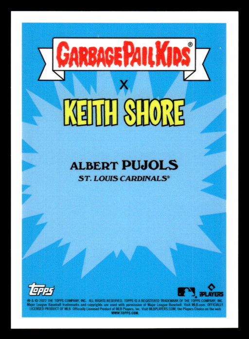 Automated ALBERT 2022 Topps MLB x GPK Series 1 Keith Shore Base Back of Card