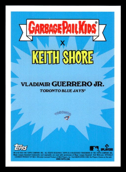 Gone GUERRERO 2022 Topps MLB x GPK Series 1 Keith Shore Base Back of Card