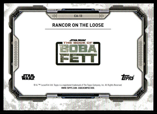 Rancor on the Loose 2022 Topps Star Wars Book of Bobba Fett Concept Art Back of Card