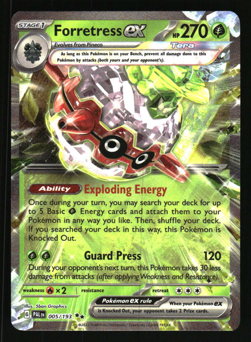 Forretress ex 2023 Pokemon Paldea Evolved Front of Card