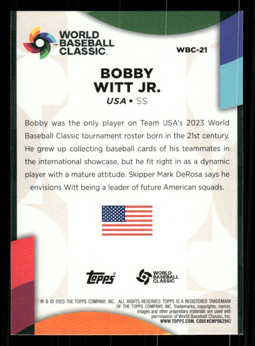 Bobby Witt Jr. 2023 Topps Series 2 Back of Card