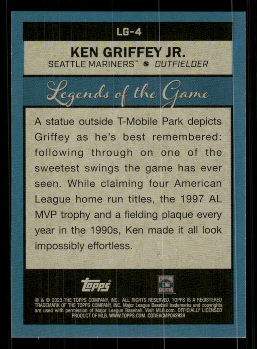 Ken Griffey Jr. 2023 Topps Series 2 Back of Card