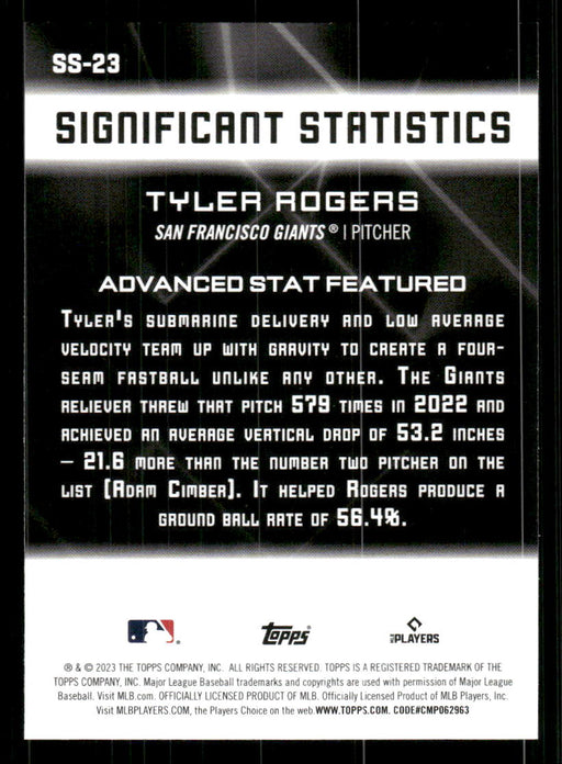 Tyler Rogers 2023 Topps Series 2 Back of Card