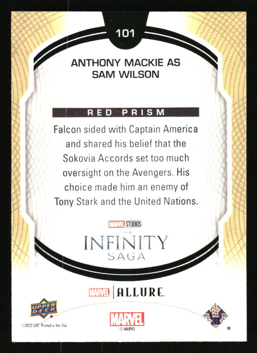 Anthony Mackie as Falcon 2022 Upper Deck Marvel Allure Back of Card