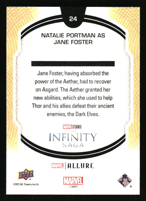 Natalie Portman as Jane Foster 2022 Upper Deck Marvel Allure Back of Card