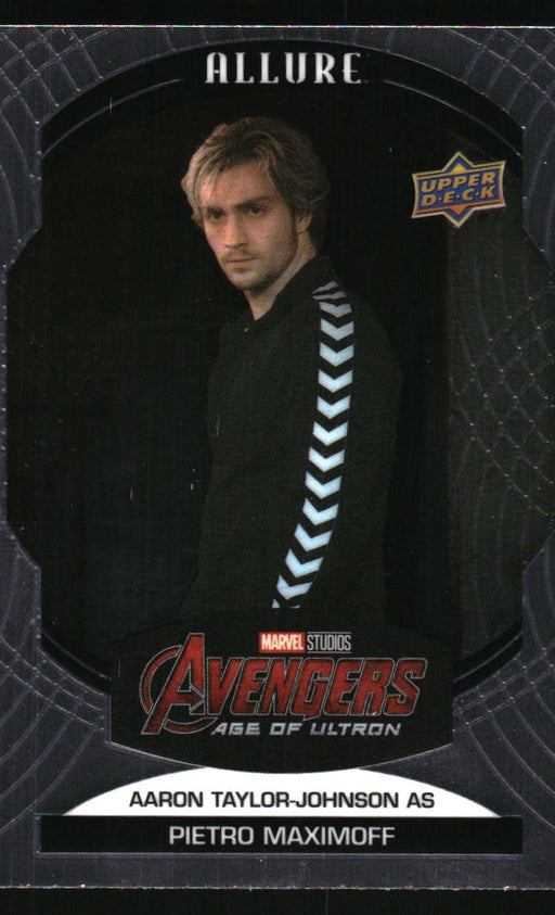 Aaron Taylor-Johnson as Quicksilver 2022 Upper Deck Marvel Allure Front of Card