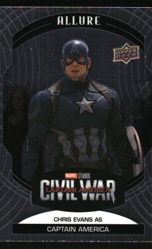 Chris Evans as Captain America 2022 Upper Deck Marvel Allure Front of Card