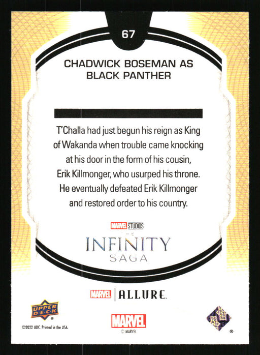 Chadwick Boseman as Black Panther 2022 Upper Deck Marvel Allure Back of Card