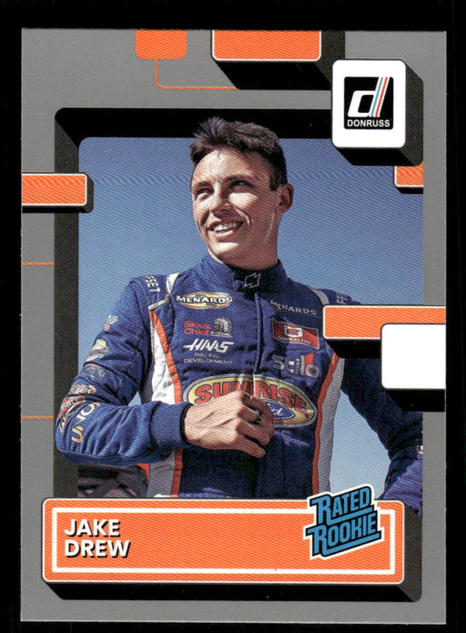 Jake Drew 2023 Panini Donruss Racing Silver Drivers Base Front of Card