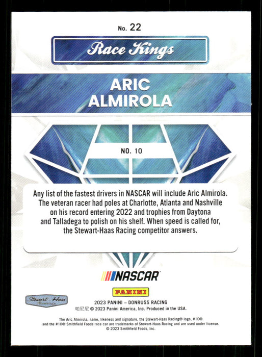 Aric Almirola 2023 Panini Donruss Racing Race Kings Base Back of Card