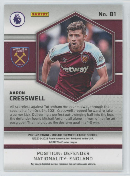Aaron Cresswell 2021 Panini Mosaic Premier League # 81 West Ham United - Collectible Craze America
