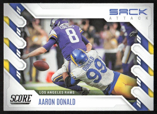 Aaron Donald 2022 Panini Score Football # SA-AD Sack Attack Los Angeles Rams - Collectible Craze America