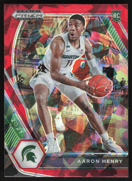 Aaron Henry 2021 Panini Prizm Draft Picks # 48 RC Red Ice Prizm Michigan State Spartans - Collectible Craze America