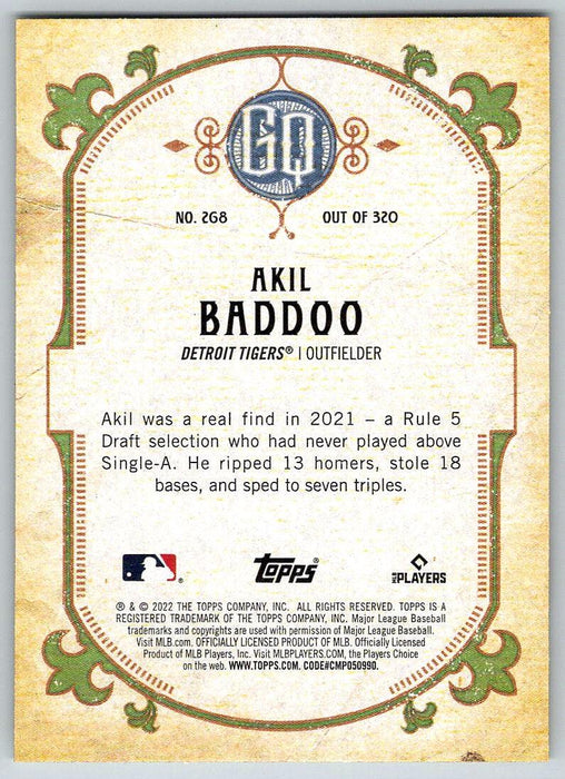 Akil Baddoo 2022 Topps Gypsy Queen # 268 Detroit Tigers - Collectible Craze America