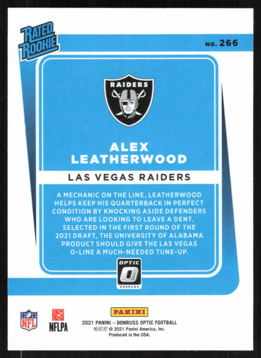 Alex Leatherwood 2021 Donruss Optic Rated Rooke # 266 RC Las Vegas Raiders Base - Collectible Craze America