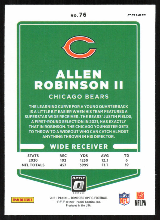 Allen Robinson II 2021 Donruss Optic # 76 Silver Prizm Chicago Bears - Collectible Craze America