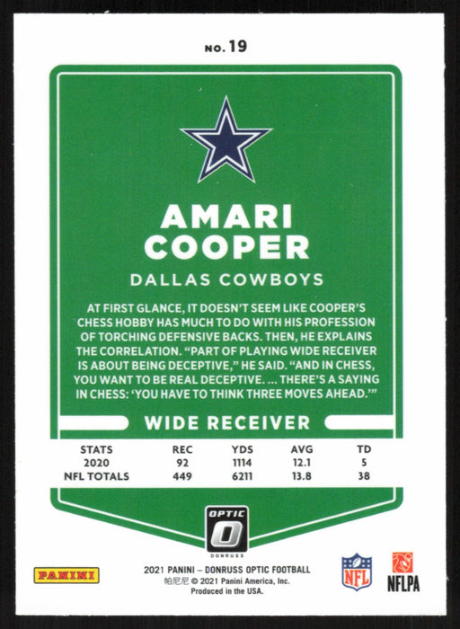 Amari Cooper 2021 Donruss Optic # 19 Dallas Cowboys - Collectible Craze America