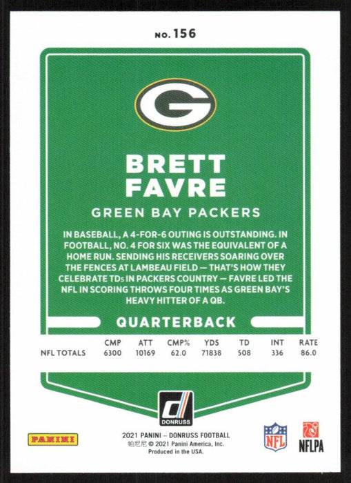 Brett Favre 2021 Donruss Football # 156 Green Bay Packers Base - Collectible Craze America