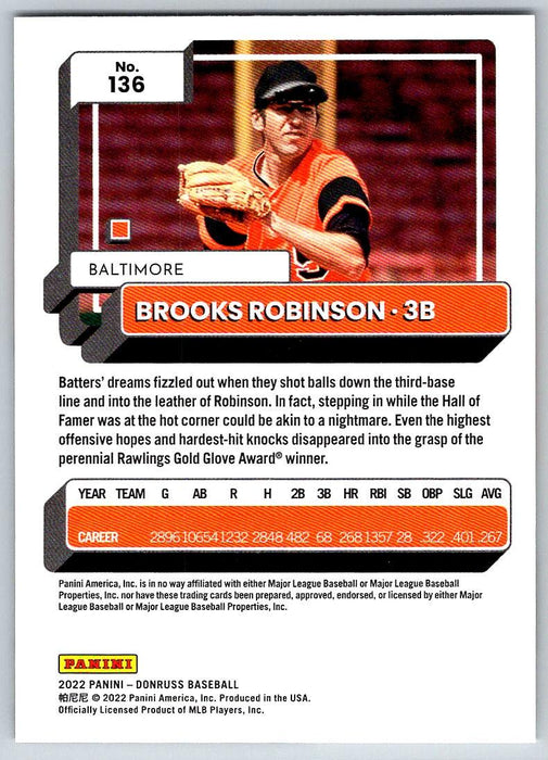 Brooks Robinson 2022 Donruss Baseball # 136 Baltimore Orioles - Collectible Craze America